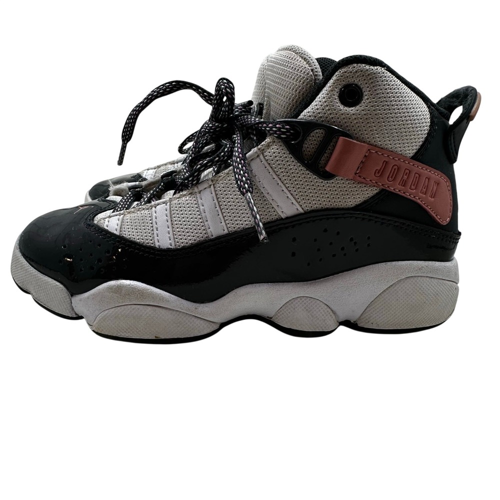 Jordan 6 Rings 13C White Black Pink‎ DV3180-101 Kids Basketball Sneaker Retro - Picture 4 of 10